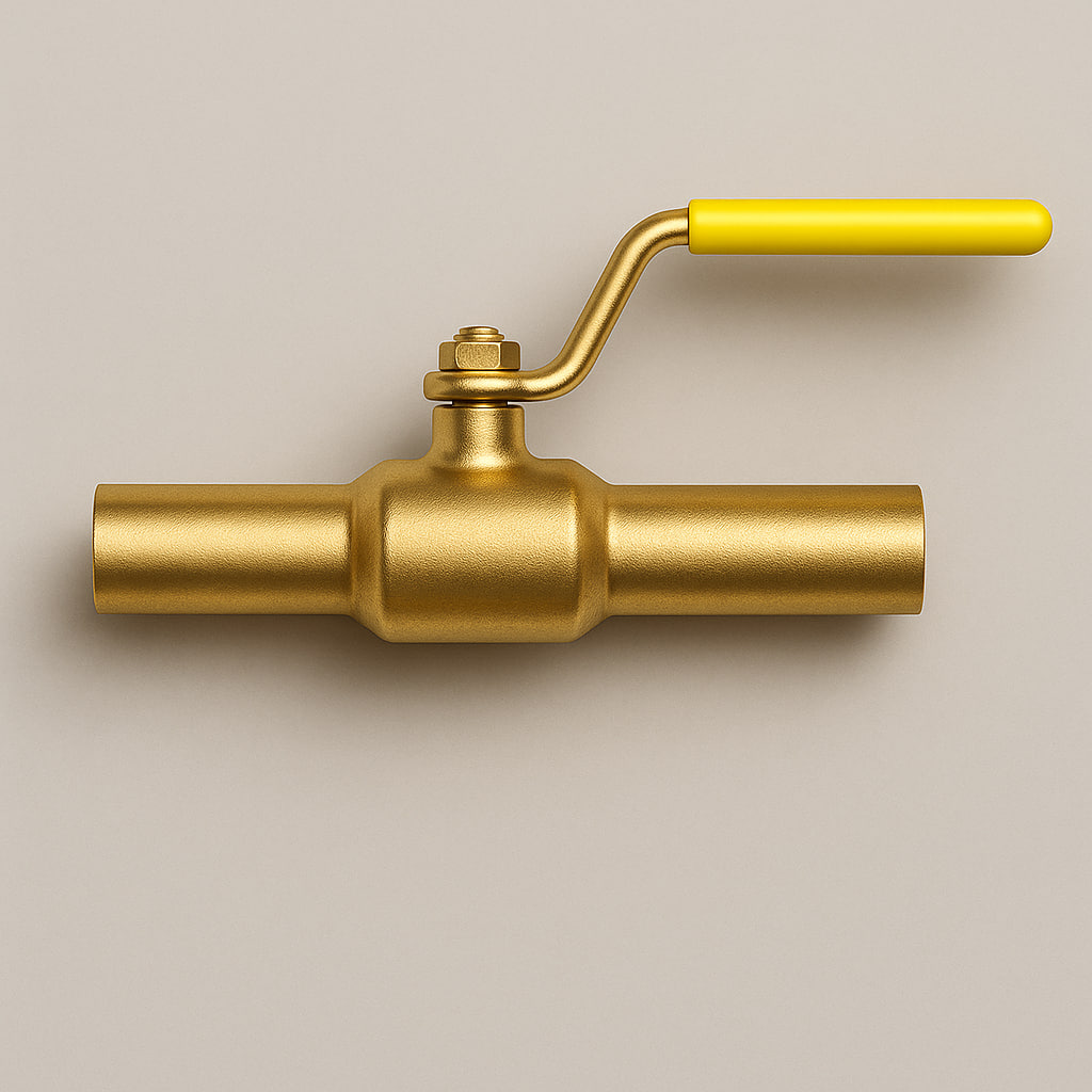 Латунный кран шаровой проходной муфтовый ДУ 50 РУ 10 ГОСТ 15527-2004